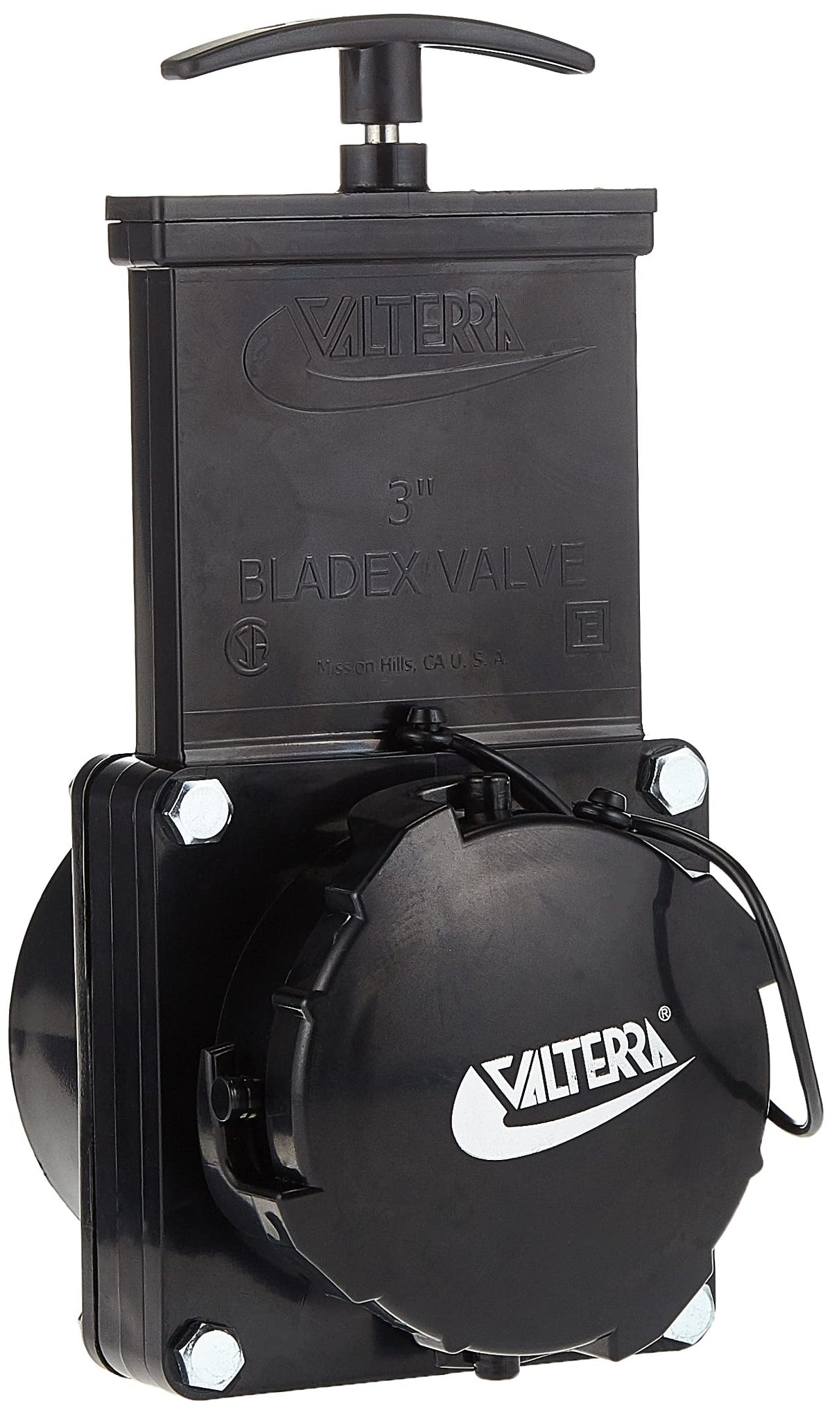 Valterra Valterra T50 3" Hub x 3" Bay with Cap Valve Assembly,Black - Outdoor Depot
