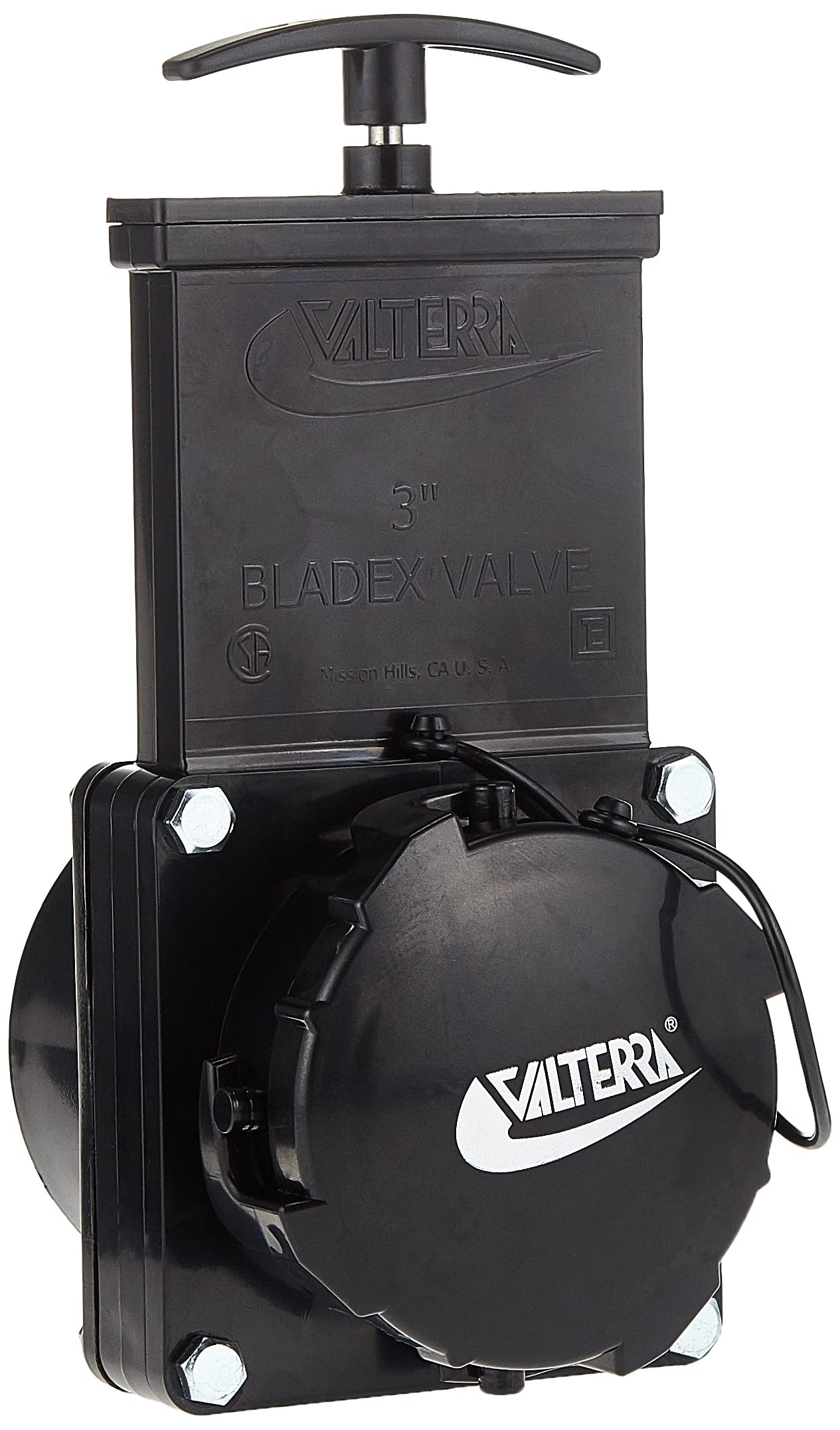 Valterra Valterra T50 3" Hub x 3" Bay with Cap Valve Assembly,Black - Outdoor Depot