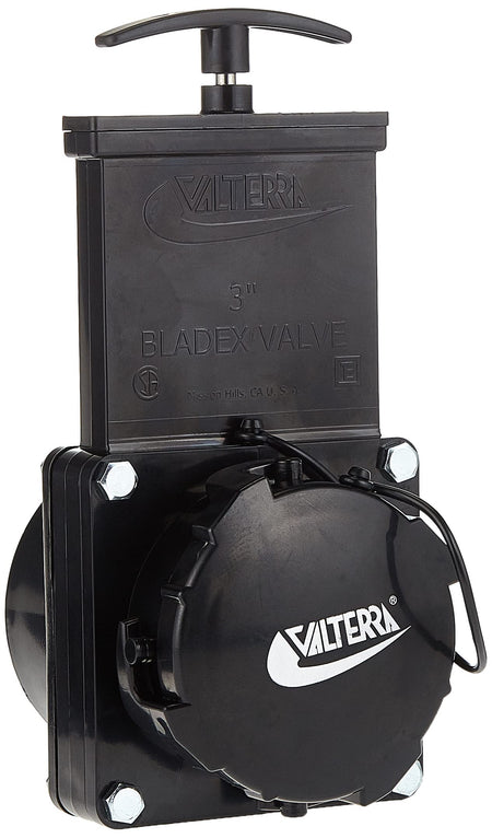 Valterra Valterra T50 3" Hub x 3" Bay with Cap Valve Assembly,Black - Outdoor Depot
