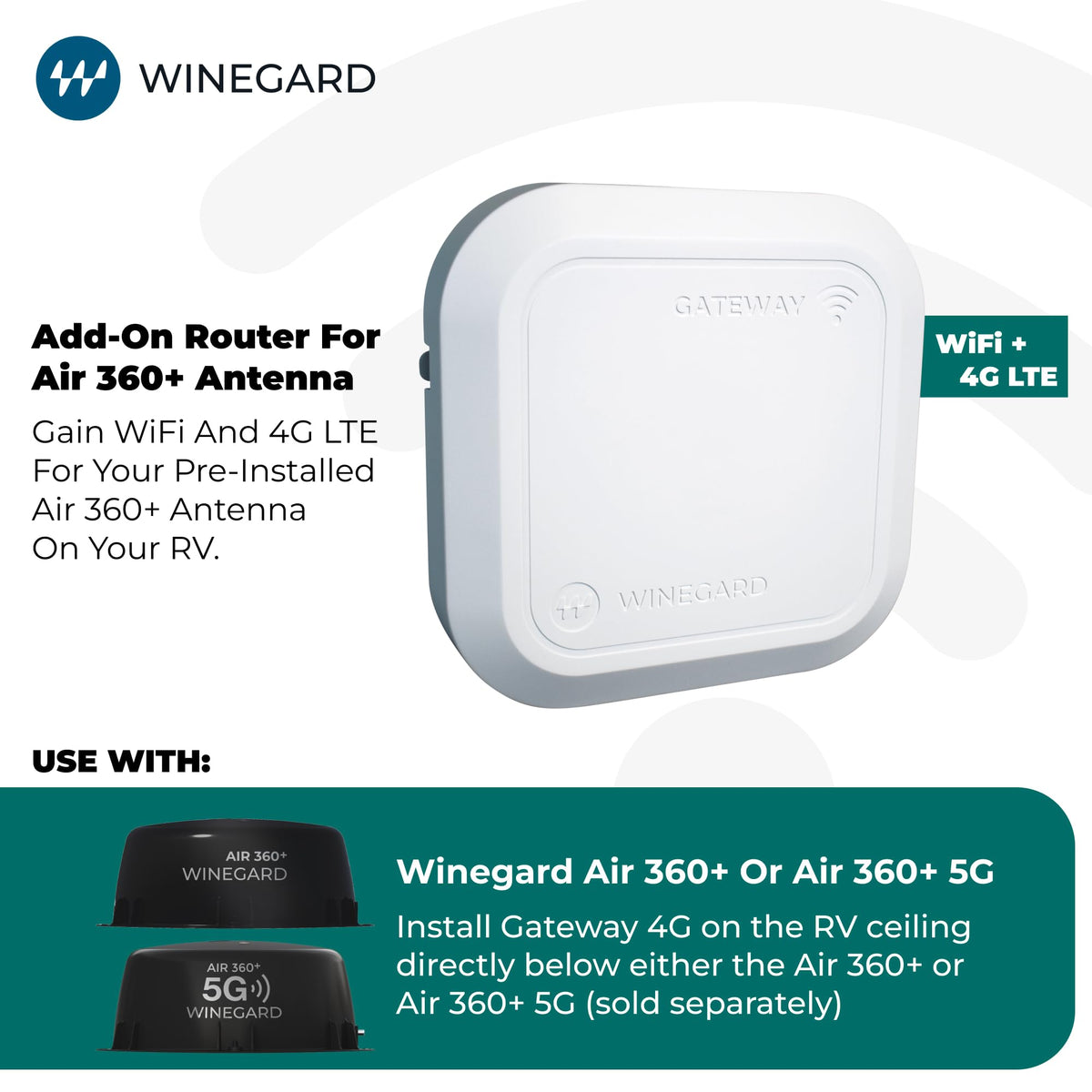 Winegard Winegard Gateway 4G - GW-1000 WiFi and LTE Router - Air 360+ Compatible - RV Mobile Router Upgrade - Outdoor Depot