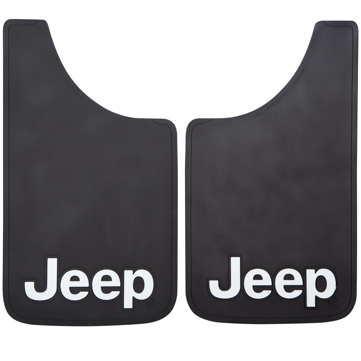 Plasticolor Plasticolor 000541R01 Jeep White Logo 11x19 Easy Fit Mud Guard - Set of 2 - Outdoor Depot