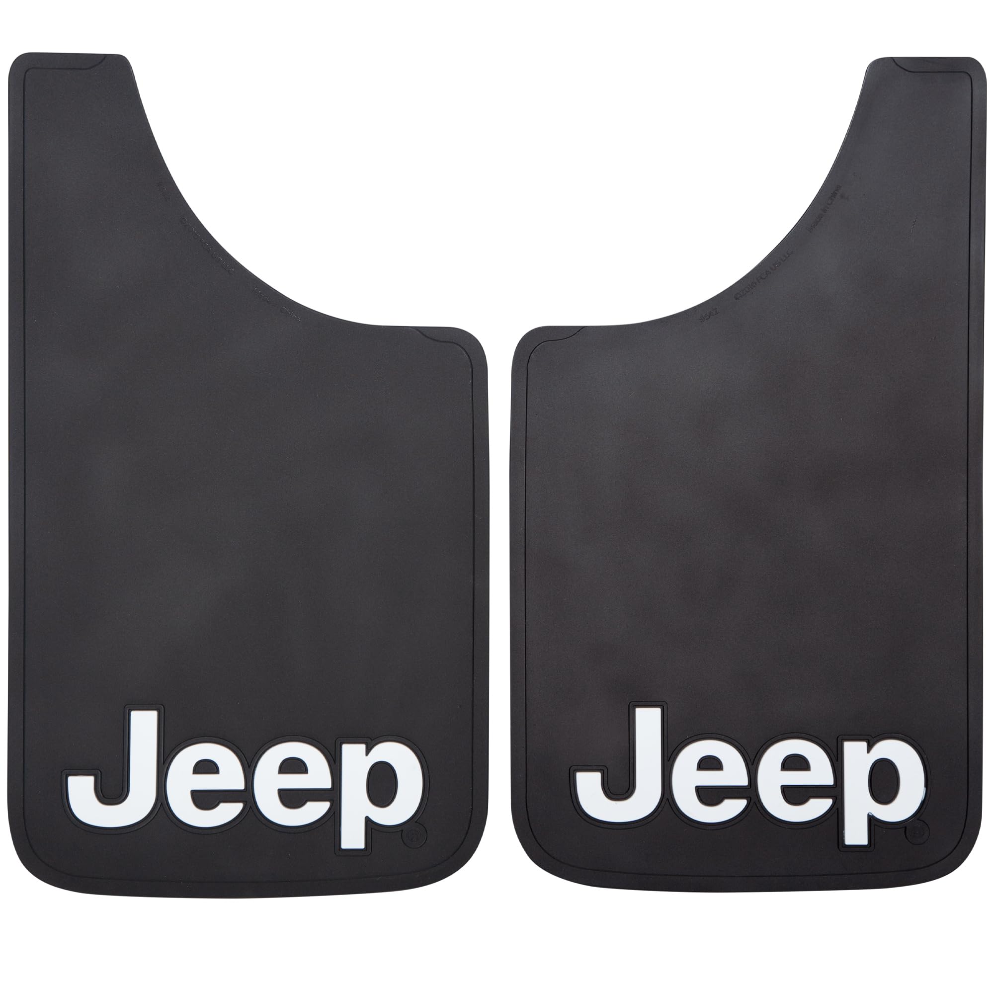 Plasticolor Plasticolor 000541R01 Jeep White Logo 11x19 Easy Fit Mud Guard - Set of 2 - Outdoor Depot