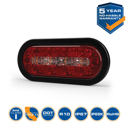 ECCO ECCO LED STTR Warning Light LEDs 8 Inch Amber White 12V 24V Surface Mount Waterproof Construction - Outdoor Depot