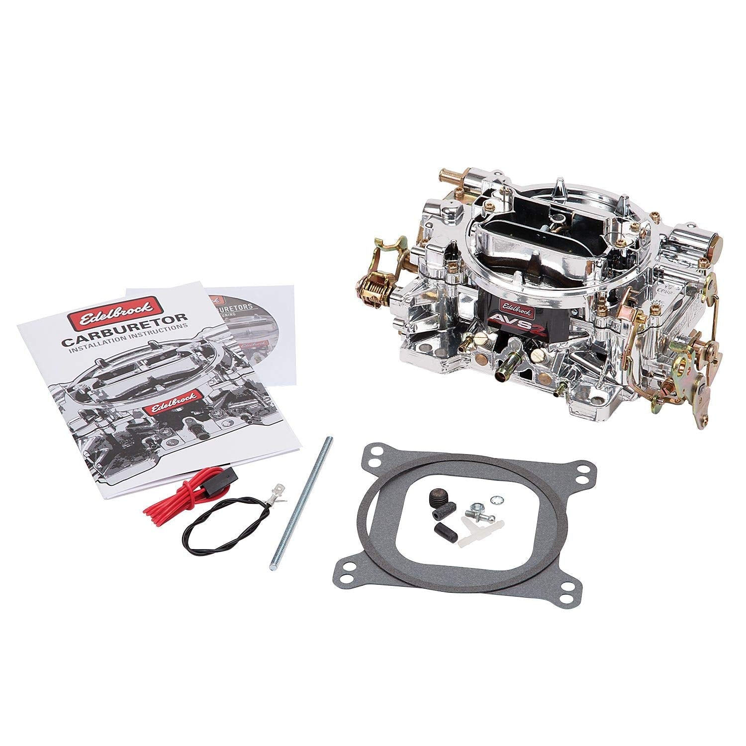 Edelbrock Edelbrock 1905 AVS2 Series Carburetor 650 cfm Square Flange Non-EGR Manual Choke Satin AVS2 Series - Outdoor Depot