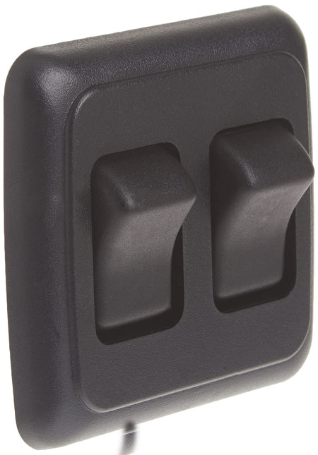 JR Products JR Products 12235 Black Double SPST On-Off Switch with Bezel - Outdoor Depot