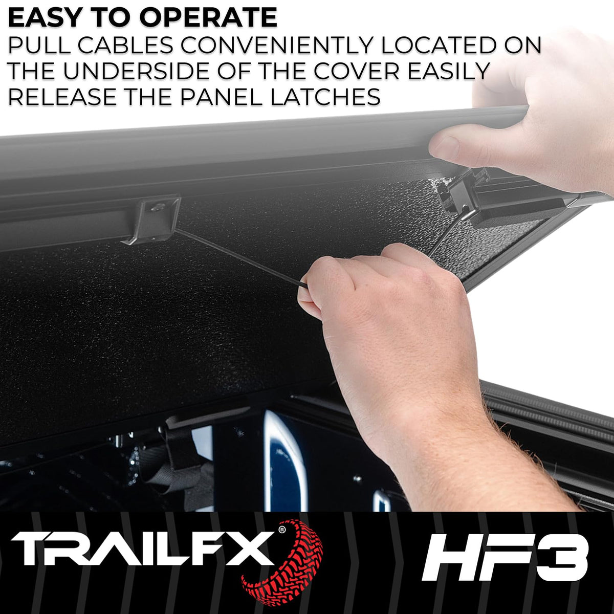 Trailfx TrailFX Hard Tri-Fold Truck Bed Tonneau Cover Fits 2019-2025 Ram 1500 5.7 Foot Bed No RamBox Gloss - Outdoor Depot