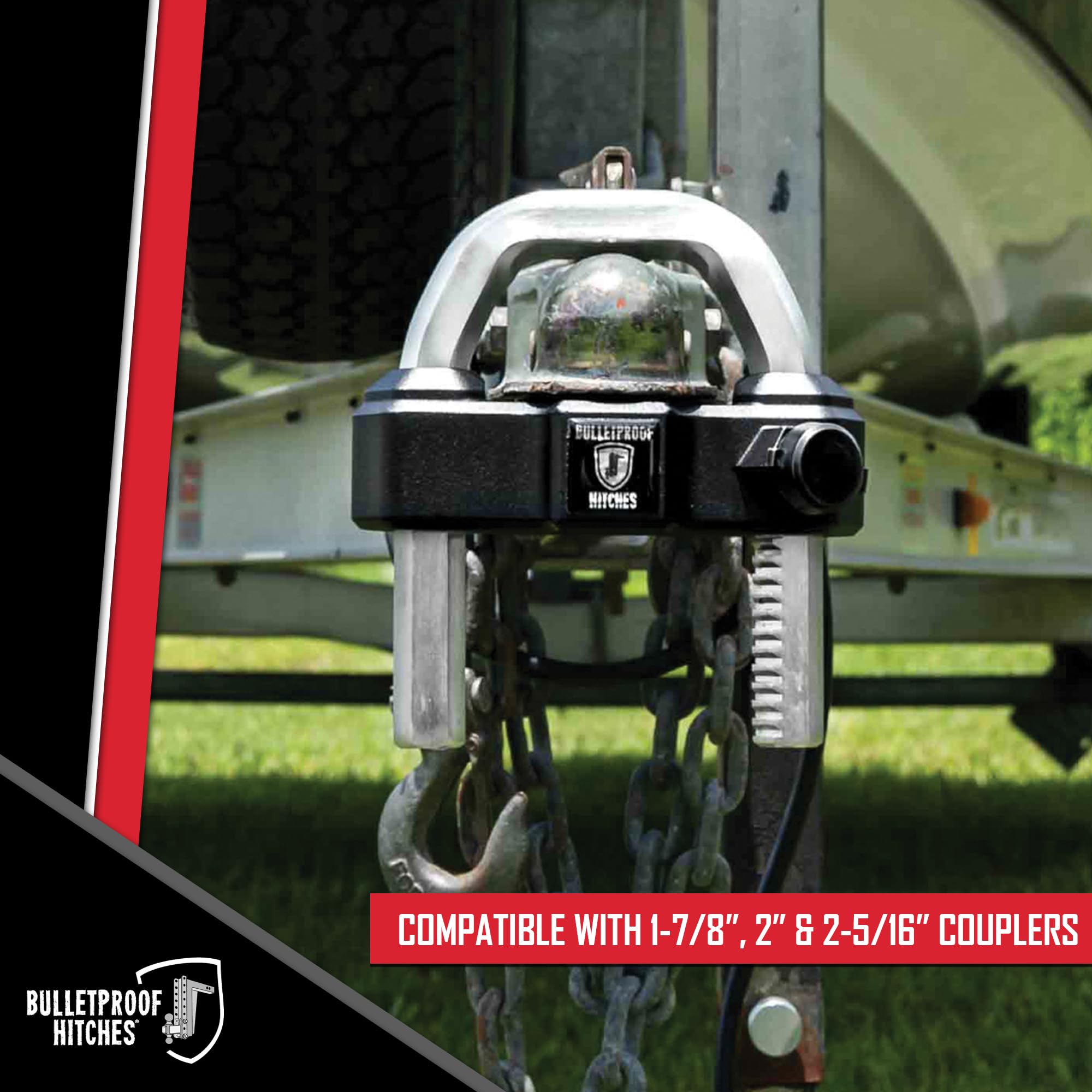 BulletProof Hitches BulletProof Hitches - Extreme Duty Trailer Coupler Lock - Universal Trailer Lock with 1" - Outdoor Depot