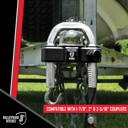 BulletProof Hitches BulletProof Hitches - Extreme Duty Trailer Coupler Lock - Universal Trailer Lock with 1" - Outdoor Depot
