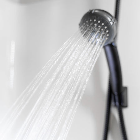 Dura Faucet Dura Faucet DF-SA400-WT RV Hand Held Shower Wand, Water-Saving Trickle Switch (White) - Outdoor Depot