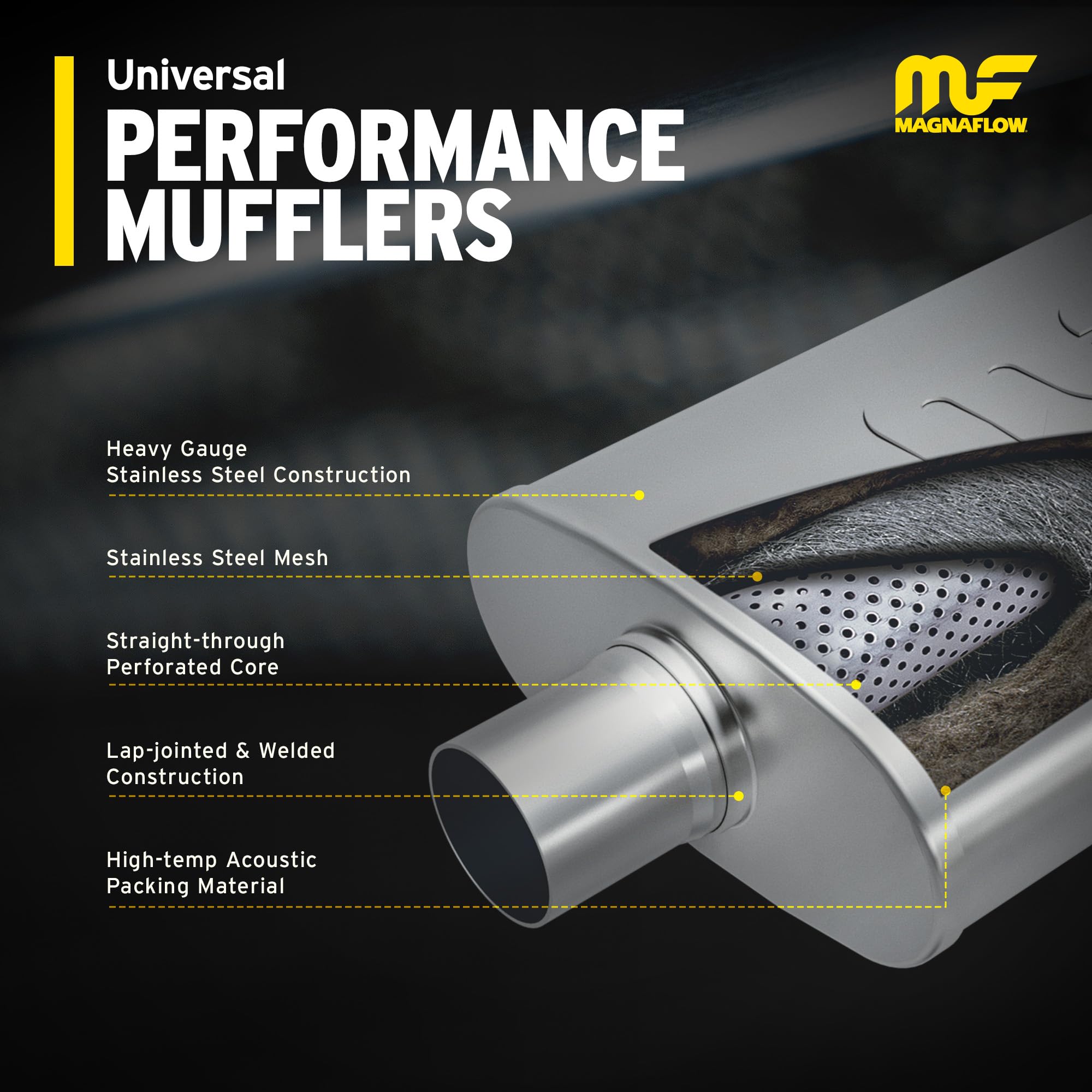 MagnaFlow Exhaust Products MagnaFlow Performance Exhaust Muffler 11229: 3"/3" Inlet/Outlet, 4x9x14" Oval, - Outdoor Depot