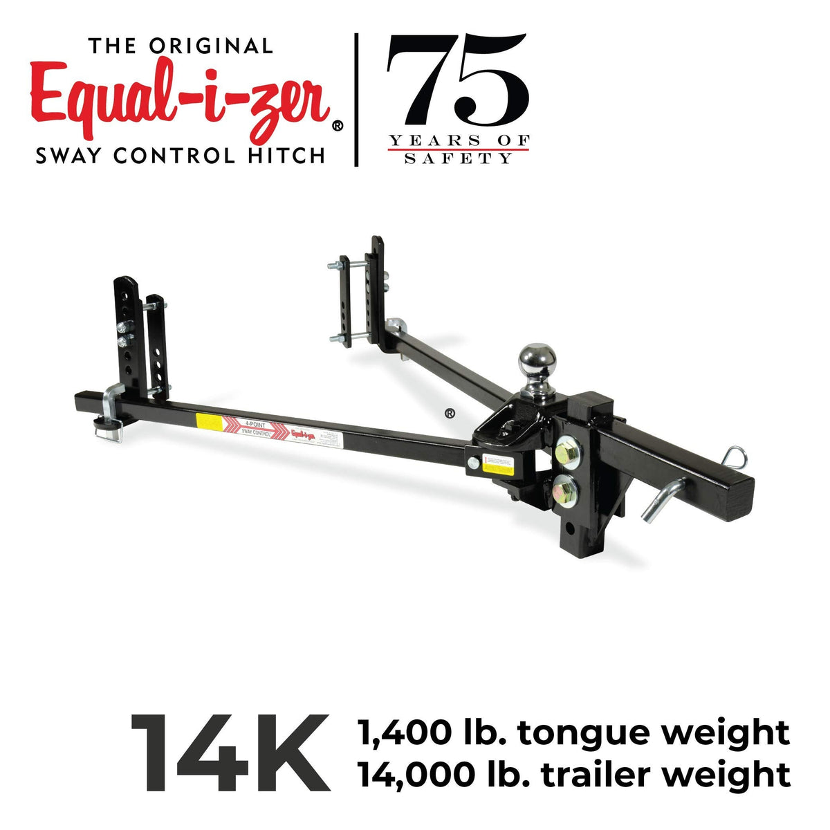 Equal-i-zer Equal-i-zer 4-point Sway Control Hitch, 90-00-1400, 14,000 Lbs Trailer Weight Rating, 1,400 Lbs - Outdoor Depot