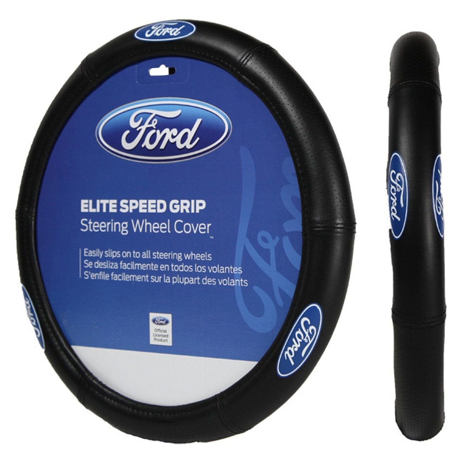 Plasticolor Plasticolor 006725R01 Ford Elite Premium Logo Steering Wheel Cover - Outdoor Depot
