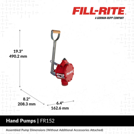Fill-Rite Fill-Rite FR152 Piston Hand Pump with Hose & Nozzle Spout, Red - Outdoor Depot