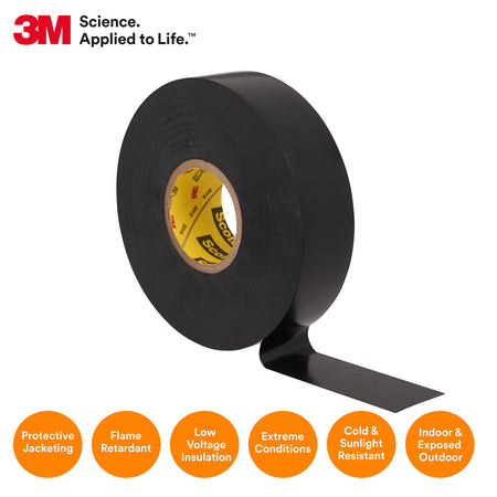 3M 3M Scotch Super 33+ Electrical Tape - 3/4 in x 52 ft, Premium Grade All-Weather Vinyl, Resistant to - Outdoor-Depot.us