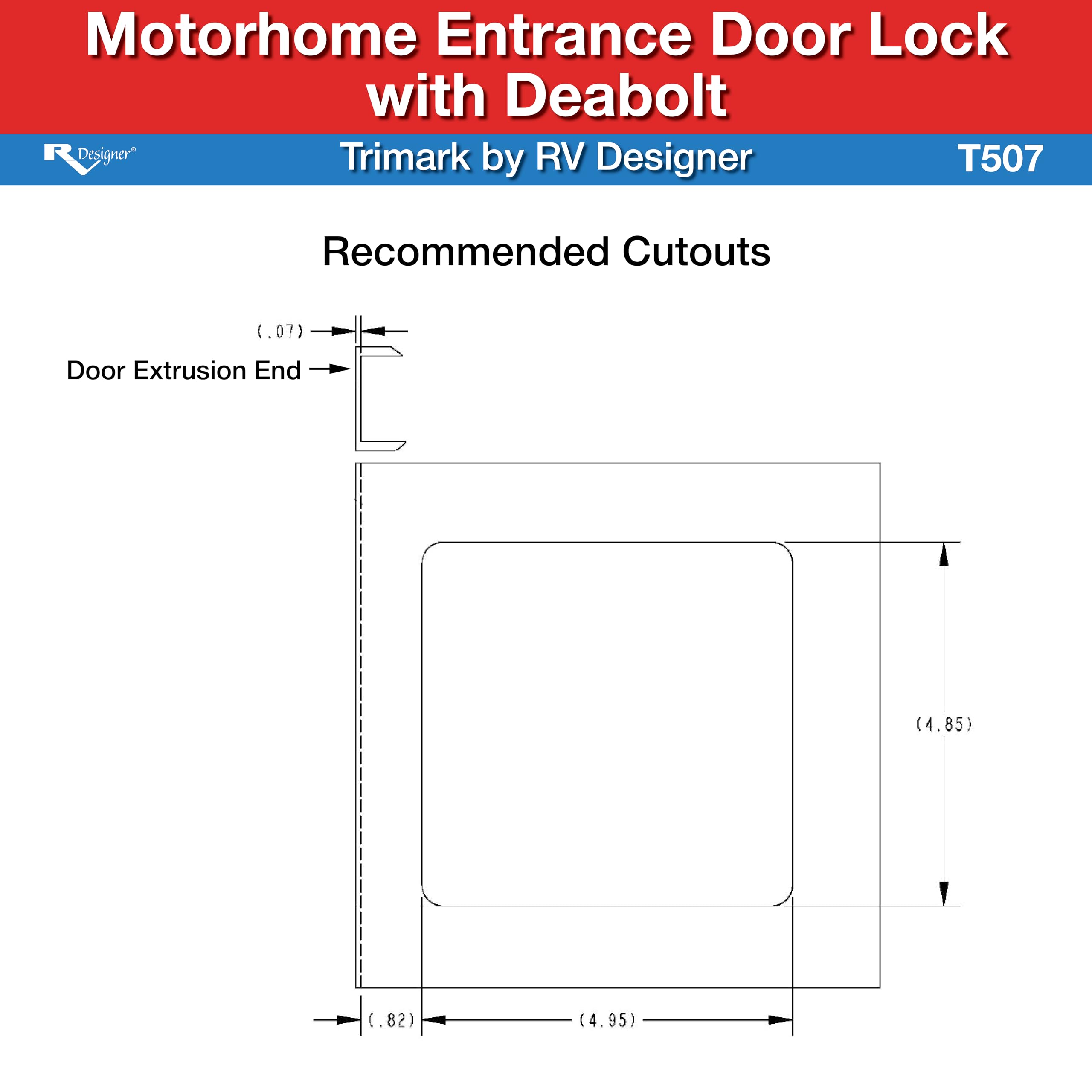 RV Designer RV Designer T507 TriMark Motorhome Entrance Door Lock with Deadbolt - Fit for 1.38-1.58” RV - Outdoor Depot