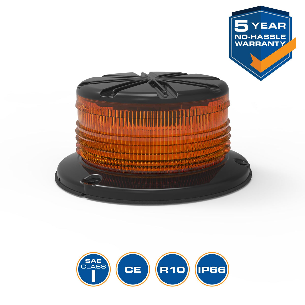 ECCO ECCO 7460A Series Profile™ 3 Inch LED Beacon - Amber | 12-36VDC | Pulse8 Flash Pattern - Outdoor Depot