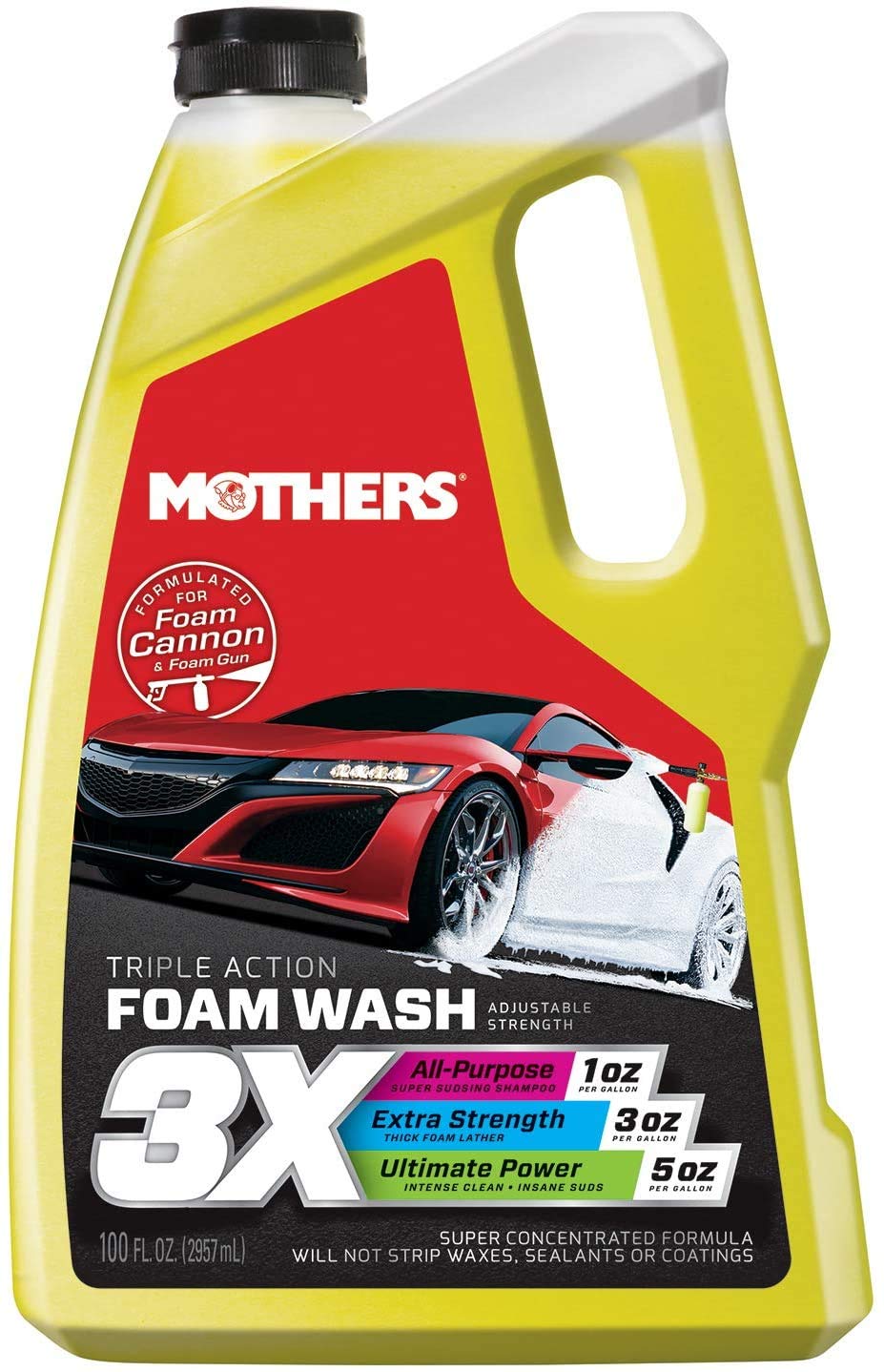 Mothers Mothers Triple Action Foam Wash, 100 oz. — pH Balanced, Eco-Friendly, Super-Sudsy, Foam Cannon, - Outdoor Depot