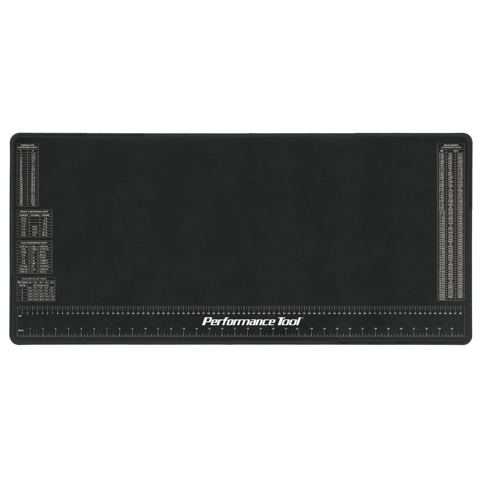 Performance Tool Performance Tool W88977 Neoprene Mat with Ruler and Reference Charts, Chemical Resistant, - Outdoor Depot