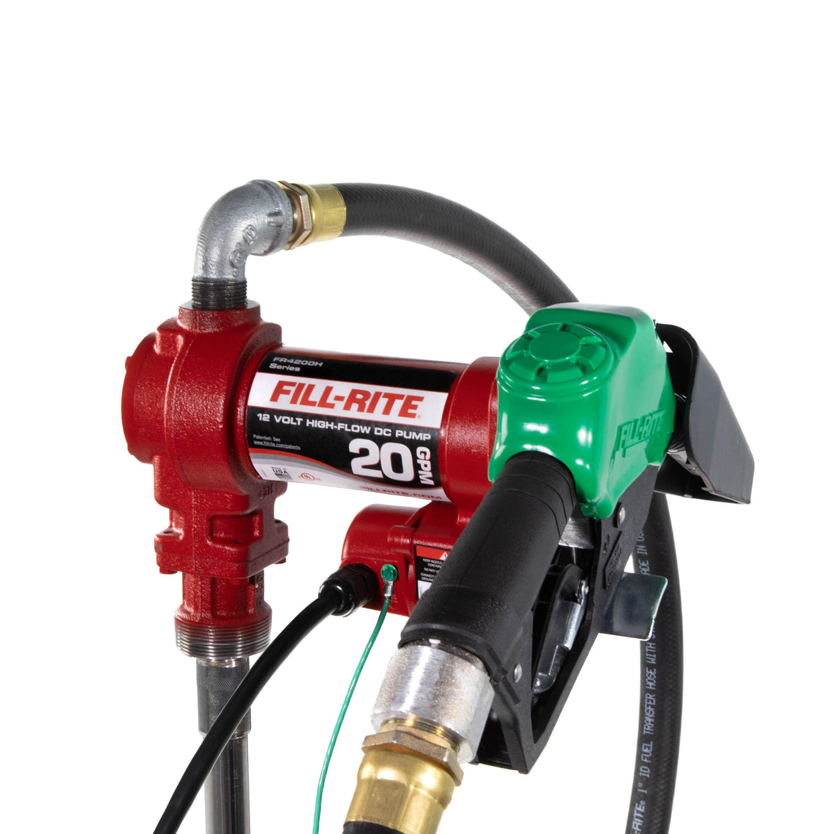 Fill-Rite Fill-Rite FR4210HD 12V 20 GPM Fuel Transfer Pump with Discharge Hose & Automatic Nozzle, Green | - Outdoor Depot