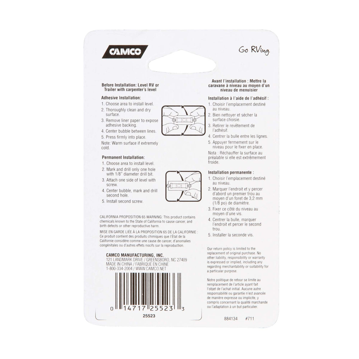 Camco Camco Camper/RV Level - Features Front to Back/Side to Side RV Leveling - Easy Install w/Screws or - Outdoor Depot