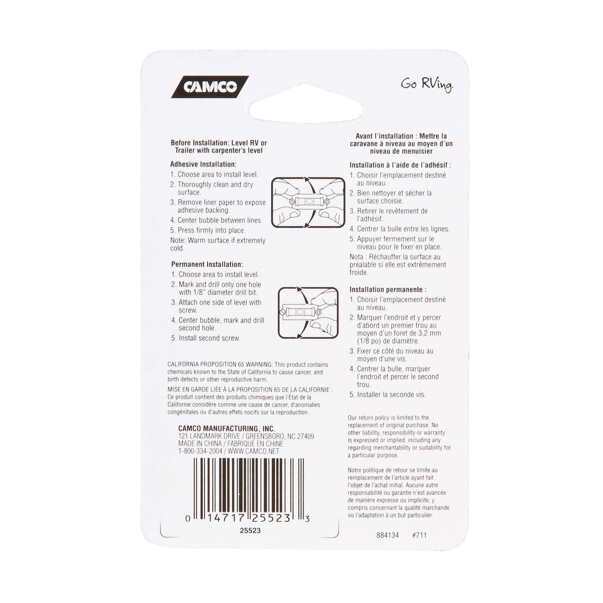 Camco Camco Camper/RV Level - Features Front to Back/Side to Side RV Leveling - Easy Install w/Screws or - Outdoor Depot