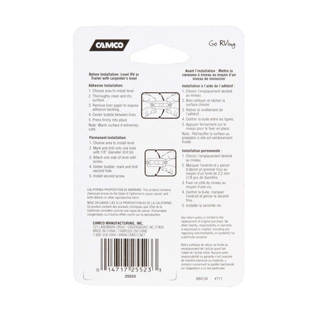 Camco Camco Camper/RV Level - Features Front to Back/Side to Side RV Leveling - Easy Install w/Screws or - Outdoor Depot
