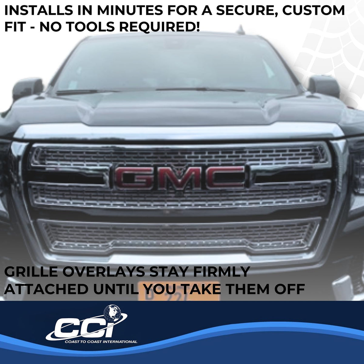 Coast to Coast International CCI Grille Insert GI179, Overlay, 2 Piece Set, Mesh Style, OEM Shape, Chrome - Outdoor Depot