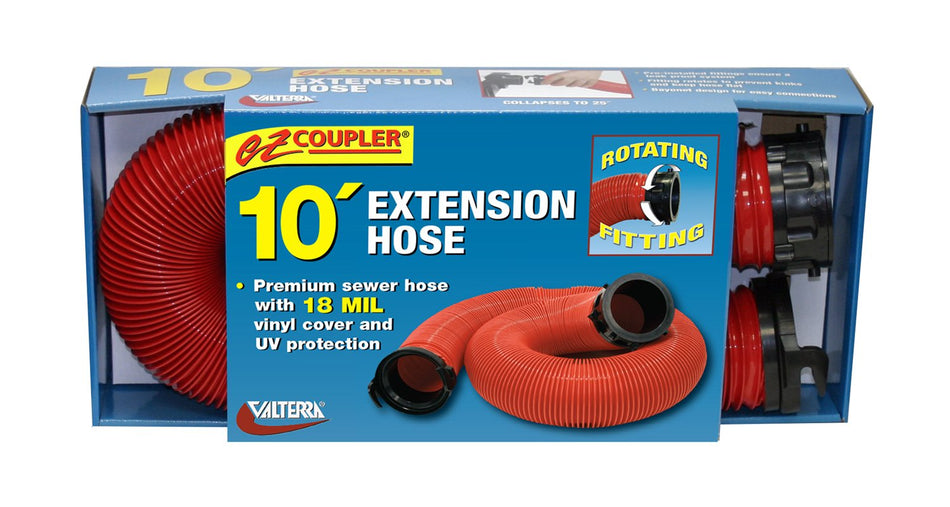 VALTERRA LLC D040113 Valterra D04-0113 EZ Coupler 10' RV Extension Hose, Red RV & Camper