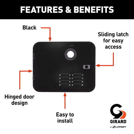 GIRARD Girard Products Llc RV Water Heater Door Installation Kit - 6-Gallon, Black - Outdoor Depot