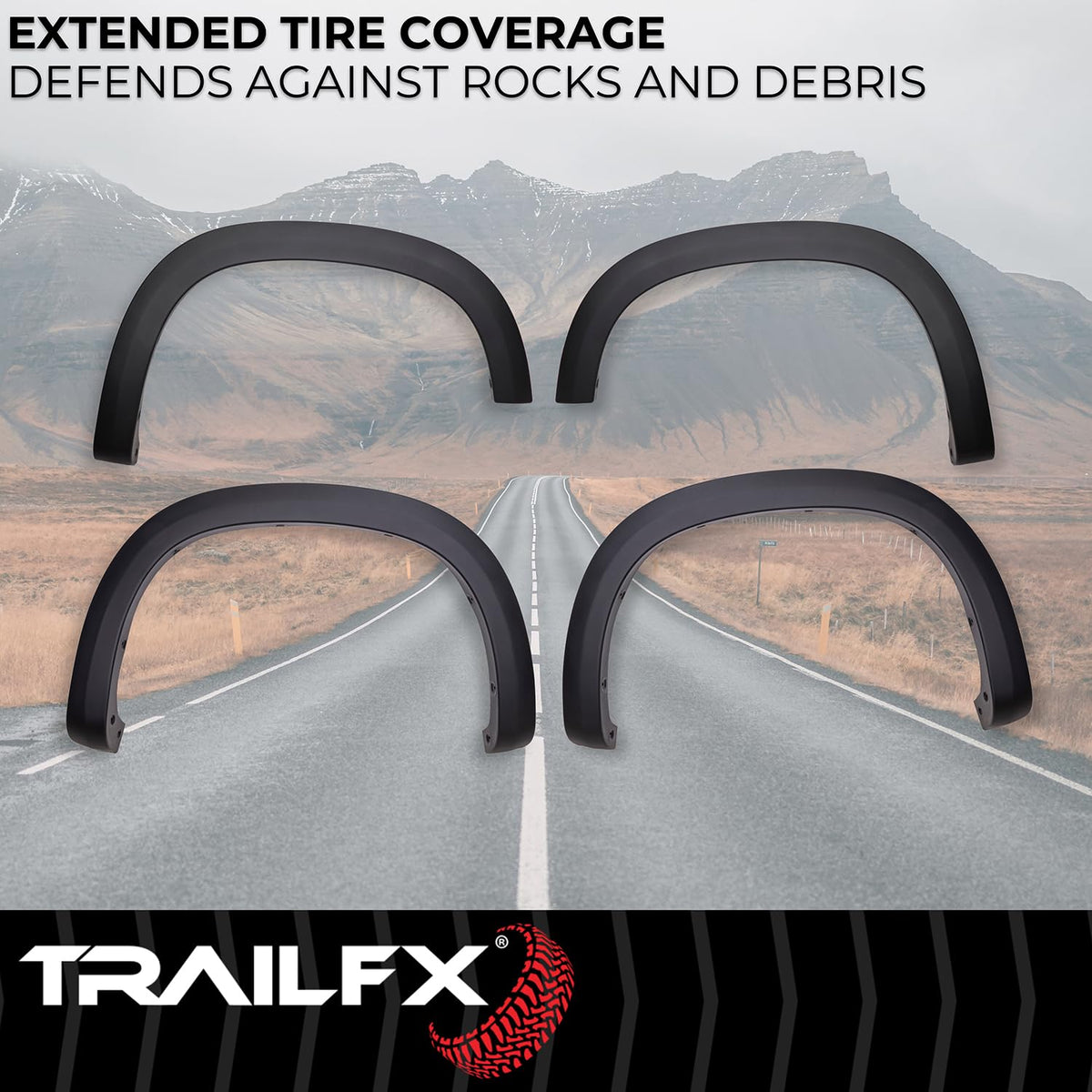 Trailfx TrailFX Fender Flares Fits Chevrolet Silverado 1500 2019-2025 OE Style Black Smooth Paintable - Outdoor Depot