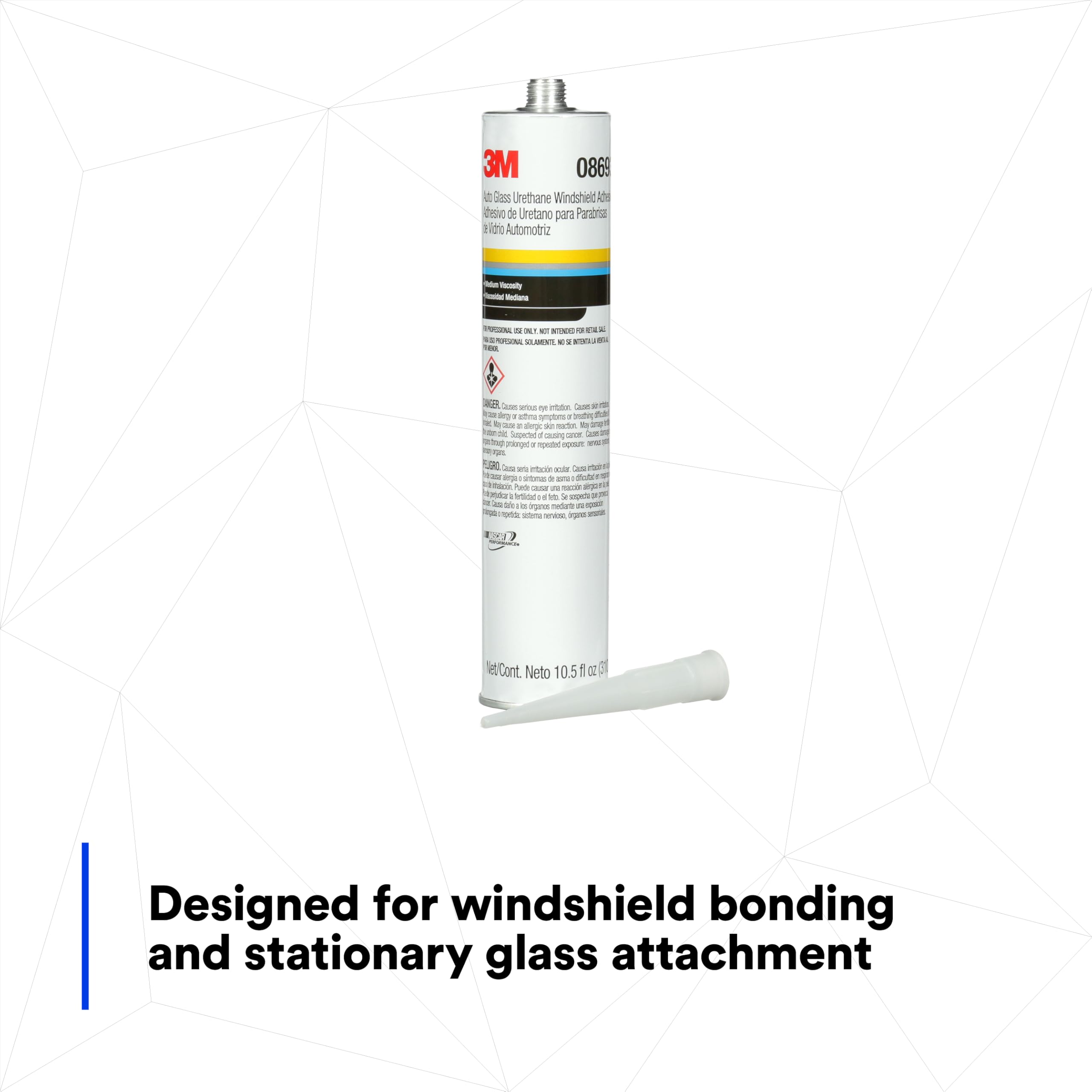 3M 3M Auto Glass Urethane Windshield Adhesive, 08693, Medium Viscosity, High-Strength, Fast-Curing, 310 - Outdoor-Depot.us