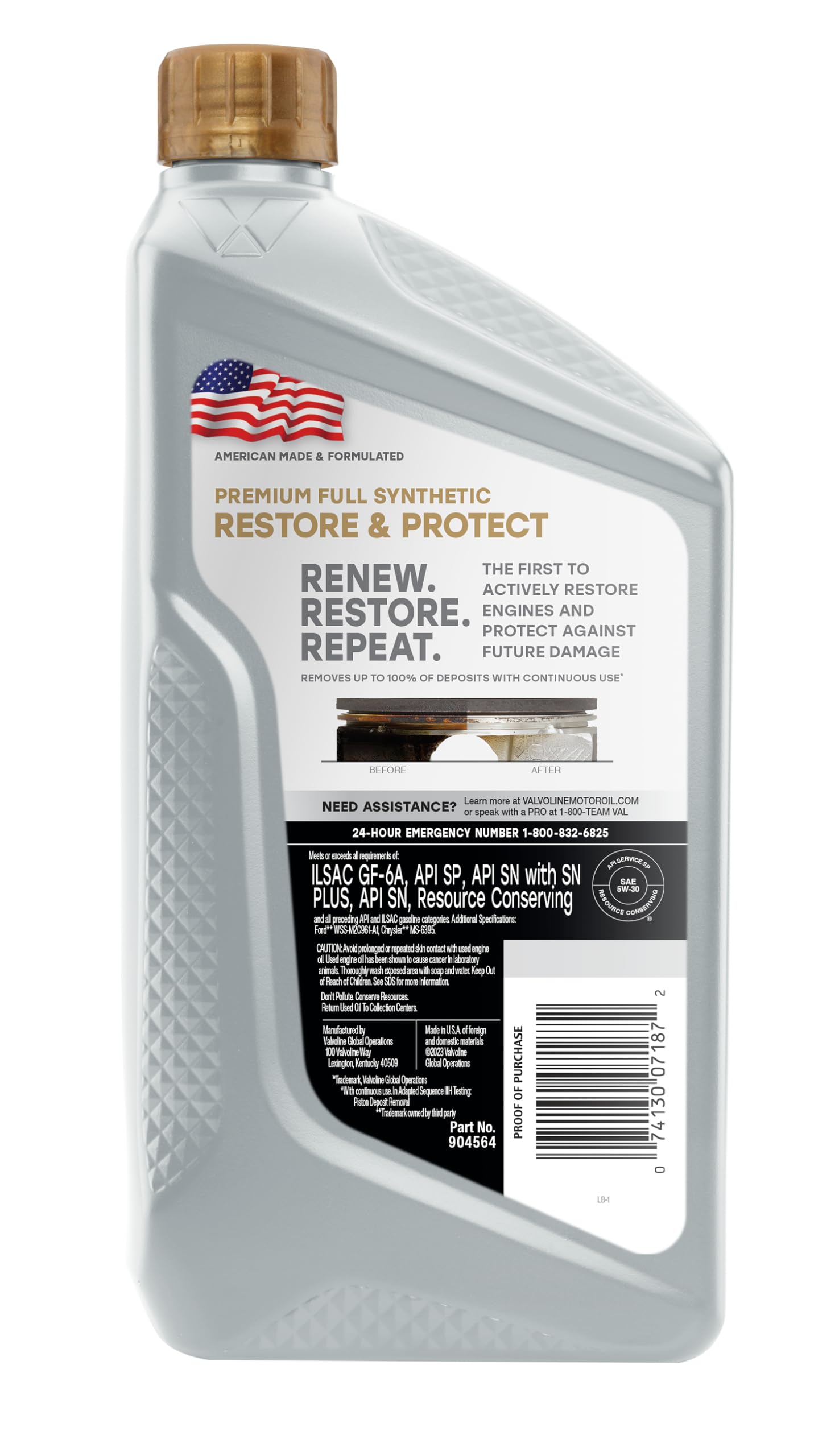 Valvoline Valvoline Restore & Protect Full Synthetic 5W-30 Motor Oil 1 Quart - Outdoor Depot