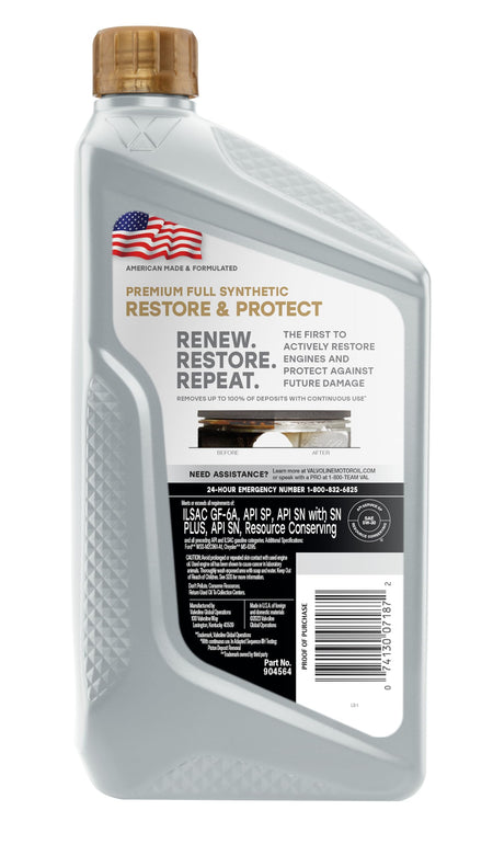 Valvoline Valvoline Restore & Protect Full Synthetic 5W-30 Motor Oil 1 Quart - Outdoor Depot