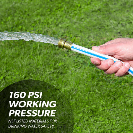 Valterra Valterra W01-6300 AquaFresh High Pressure Drinking Water Hose - 5/8" x 25', White - Outdoor Depot