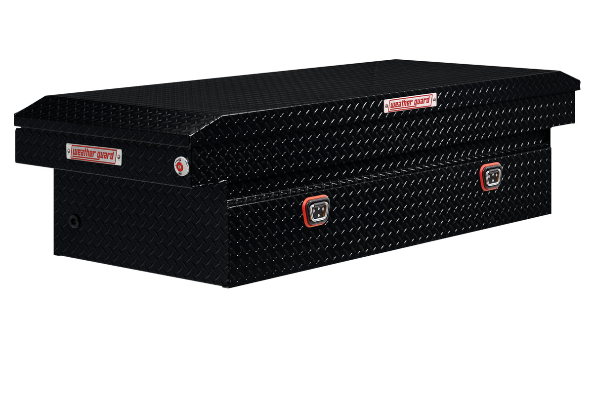Weather Guard Weather Guard Model 117-5-04 Saddle Box, Aluminum, Full Extra Wide, Gloss Black, 14.4 cu ft - Outdoor Depot