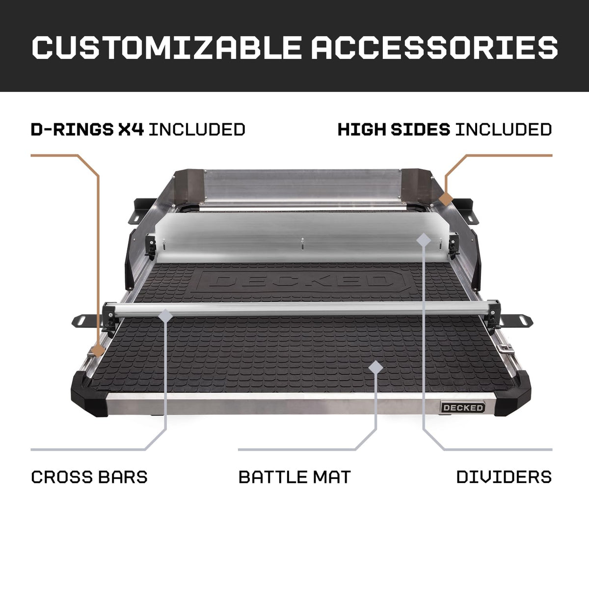 DECKED CargoGlide XL Truck Bed Slide – 2200 lb Capacity, 100% Extension – Heavy-Duty Pickup Cargo Slide for - Outdoor Depot