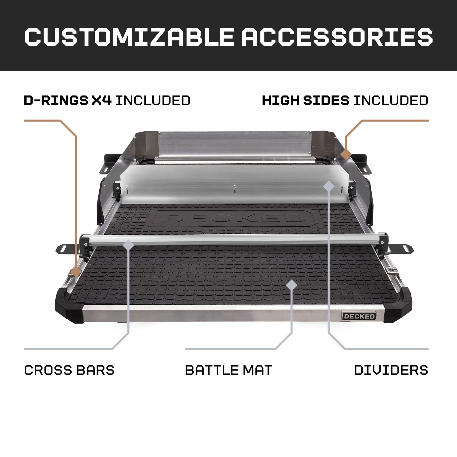 DECKED CargoGlide XL Truck Bed Slide – 2200 lb Capacity, 100% Extension – Heavy-Duty Pickup Cargo Slide for - Outdoor Depot