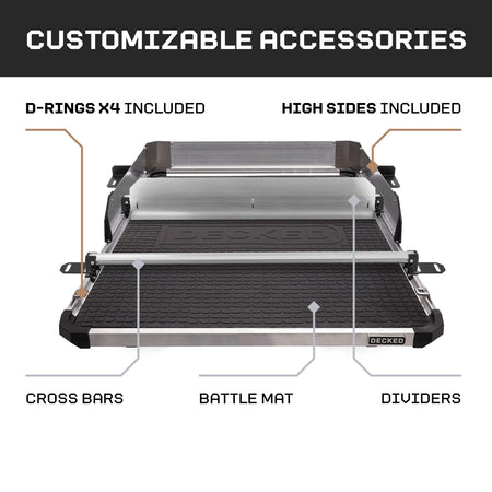DECKED CargoGlide XL Truck Bed Slide – 2200 lb Capacity, 100% Extension – Heavy-Duty Pickup Cargo Slide for - Outdoor Depot