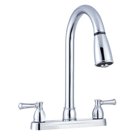 Dura Faucet Dura Faucet DF-PK350L-CP Non-Metallic Dual Lever Pull-Down Rv Kitchen Faucet - Chrome Polished - Outdoor Depot