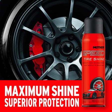 Mothers Mothers Speed Tire Shine, 15 oz. Aerosol — Long-Lasting, High-Gloss “Just Dressed” Finish — No - Outdoor Depot