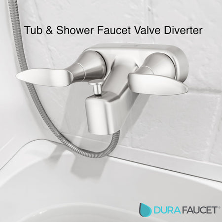 Dura Faucet Dura Faucet DF-SA110LH-SN RV Tub, Shower Faucet Valve Diverter with Winged Levers (Brushed Satin - Outdoor Depot
