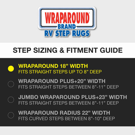 Prest-O-Fit Prest-O-Fit 2-1043 Wraparound RV Step Rug Stone Gray 18 In. Wide - Outdoor Depot