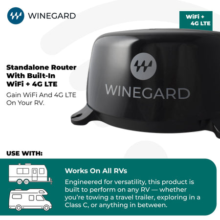 Winegard Winegard Connect 2.0 4G WF2-435 Router and WiFi Extender – High-Performance 4G LTE – Long-Range - Outdoor Depot