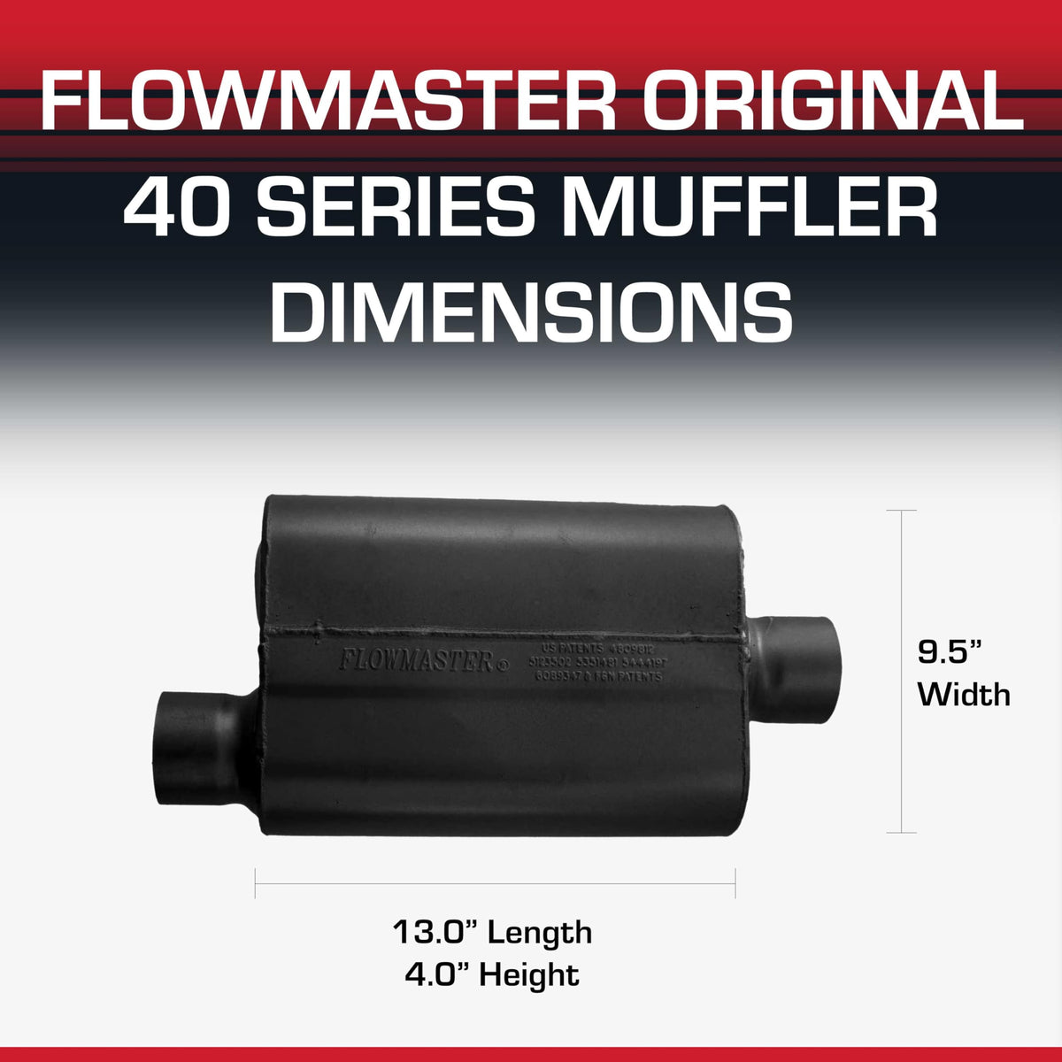Flowmaster Flowmaster 40 Series Original Chambered Muffler – 3.00" Offset In / 3.00" Center Out – Aggressive - Outdoor Depot