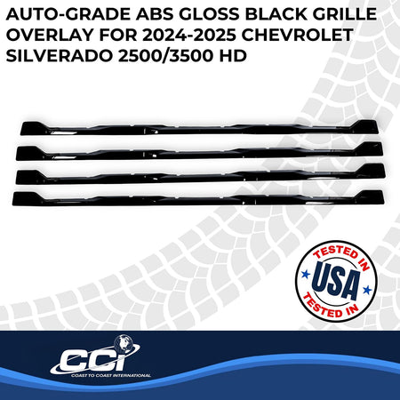 Coast to Coast International CCI Grille Insert GI208BLK, Tape-On Overlay, 4 Piece, Gloss Black, ABS Plastic, - Outdoor Depot