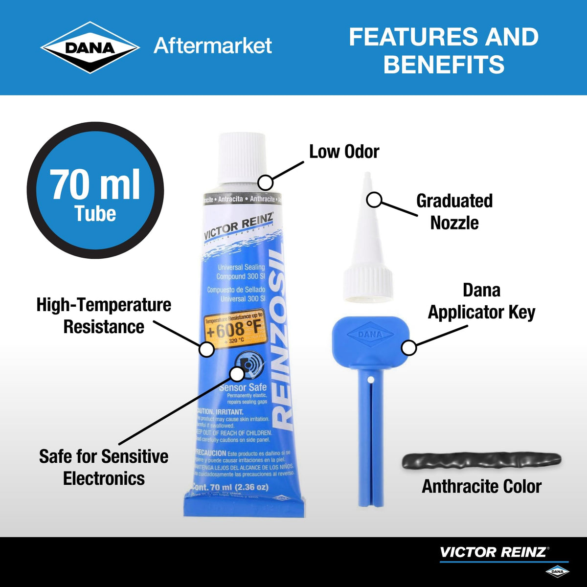 Victor Reinz Victor Reinz 70-31414-10 Reinzosil RTV Silicone - 70 ml Tube - Outdoor Depot