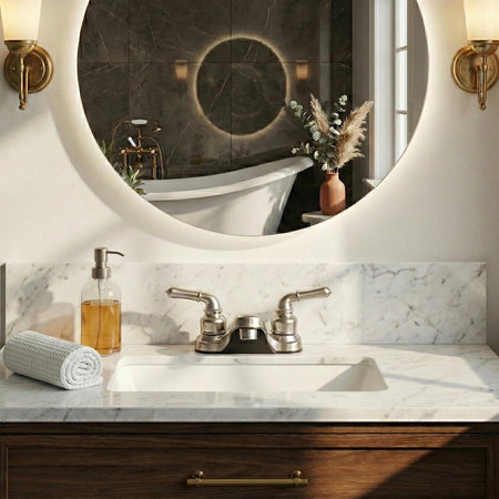Dura Faucet Dura Faucet DF-PL700C-SN RV 2-Hole Bathroom Faucet with Classic 2-Handles (Brushed Satin Nickel) - Outdoor Depot