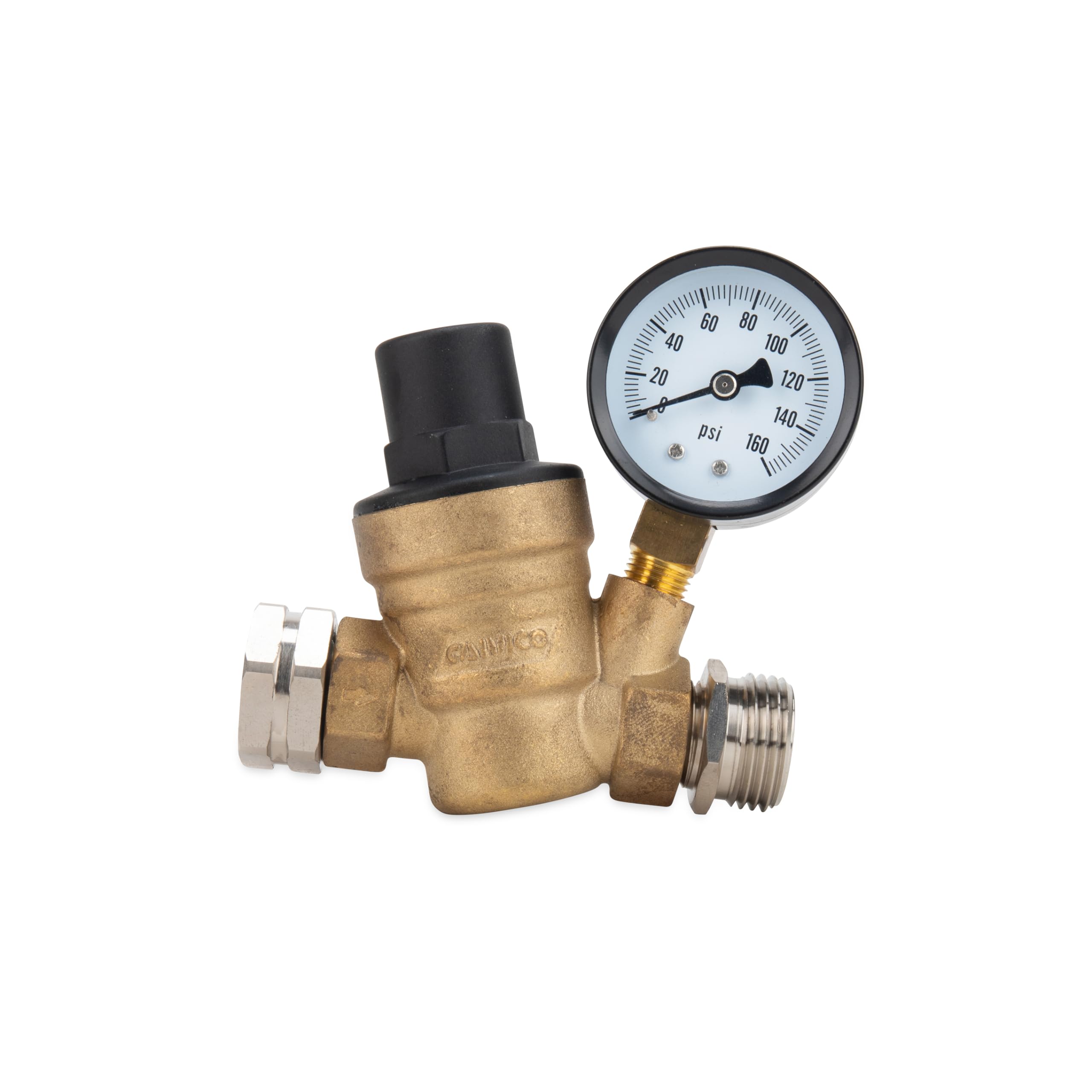 Camco Camco Adjustable RV/Marine Brass Water Pressure Regulator | Help Stop Damage to RV/Marine Appliances, - Outdoor Depot