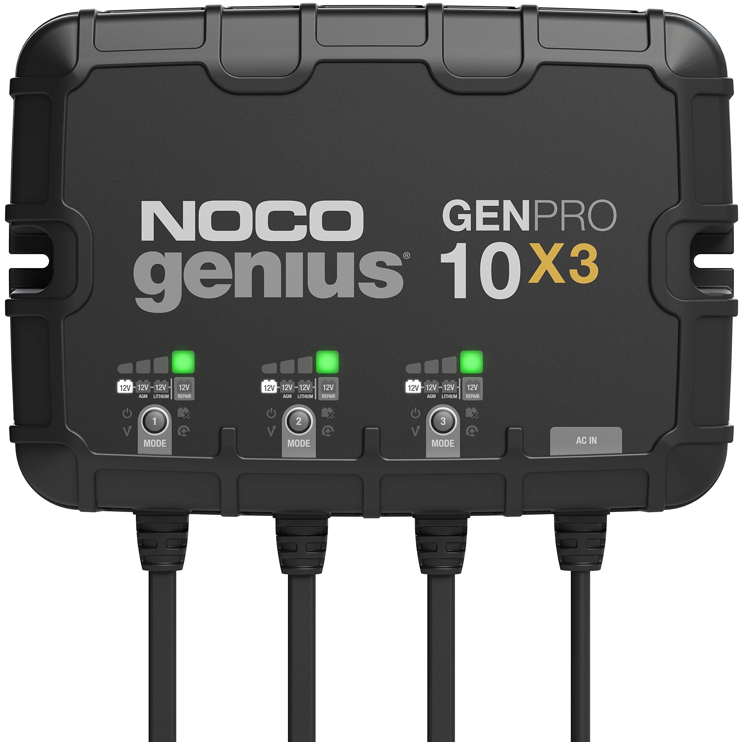 NOCO NOCO Genius GENPRO10X3, 3-Bank, 30A (10A/Bank) Smart Marine Battery Charger, 12V Waterproof Onboard - Outdoor Depot