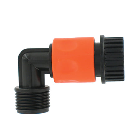 Valterra Valterra A01-0137VP Plastic Quick Connect with 90° Hose Saver Adapter, Orange - Outdoor Depot